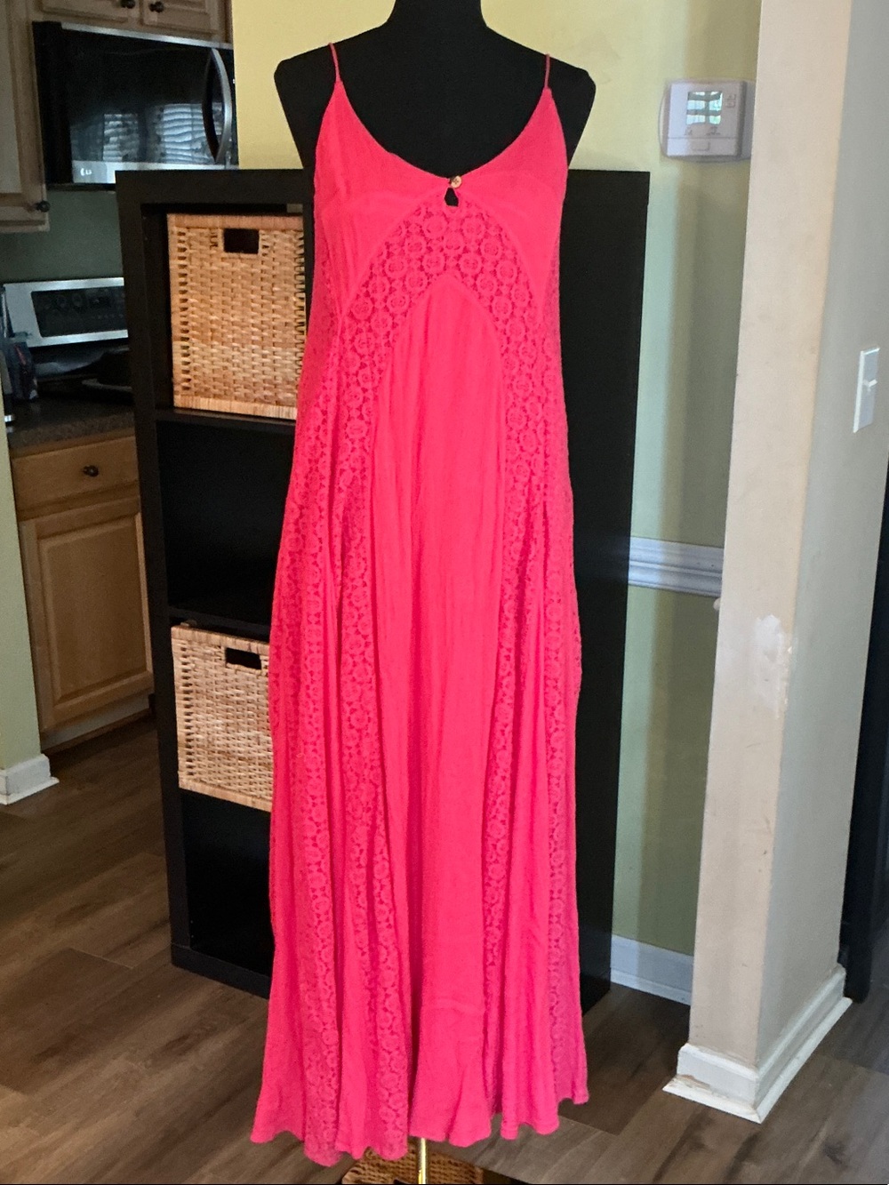 Free People Hot Pink Trail of Flowers Maxi